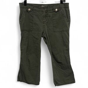 Y2K So Green Cropped Flap Pockets Pants